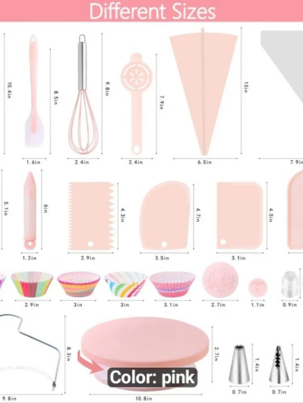 Pink Cake Decorating Set - Complete Baking Tools Kit
